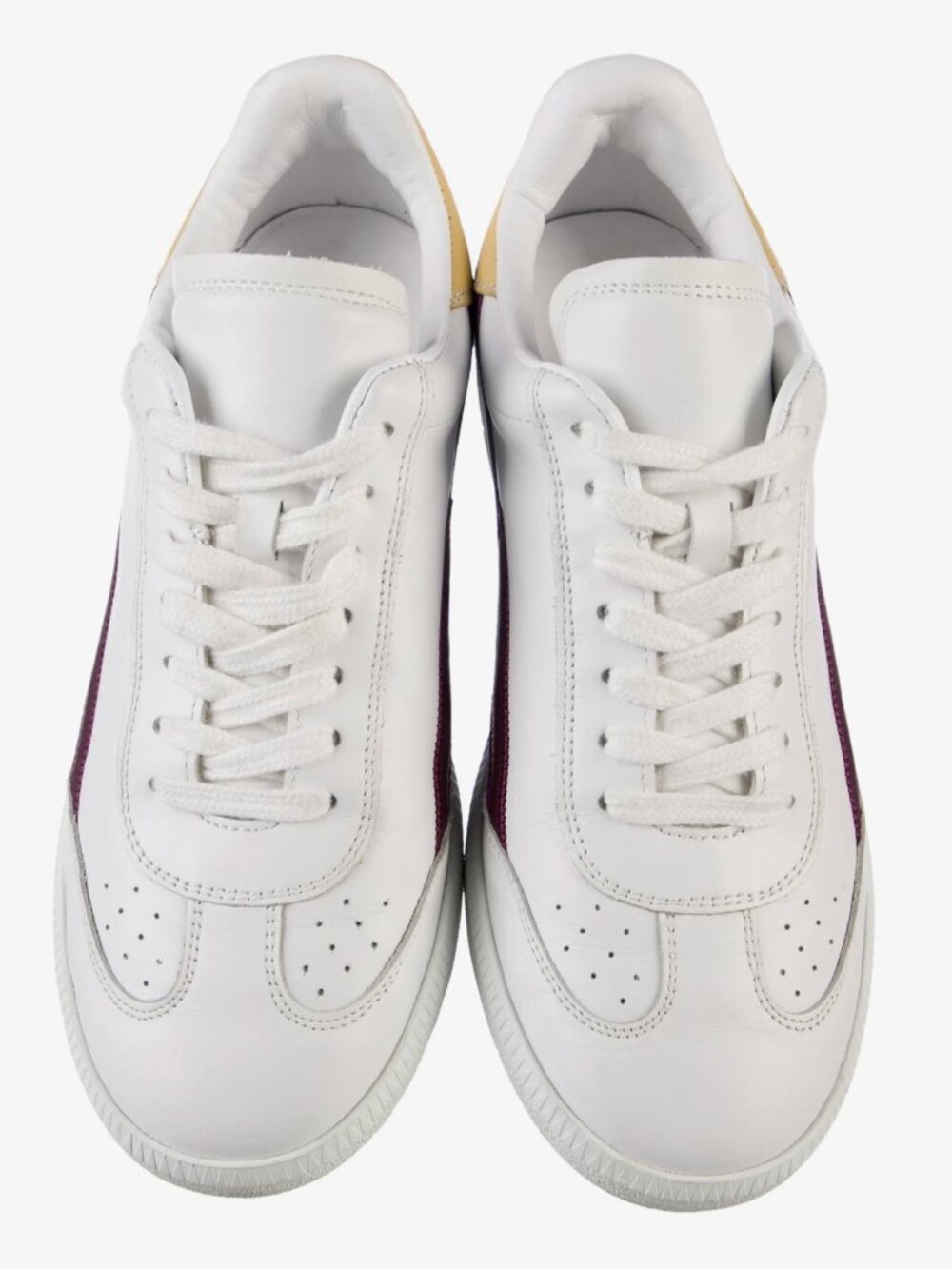 Isabel Marant Leather Lightning Bolt Pattern Sneakers - Picture 3 of 9